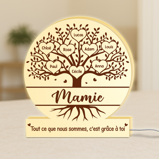 5234LFR1 lightbox personnalisable pour mamie cest grace a toi version arbre 5234lthta