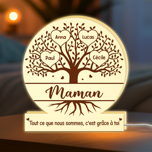 5234LFR2 lightbox personnalisable pour mamie cest grace a toi version arbre 5234lthta