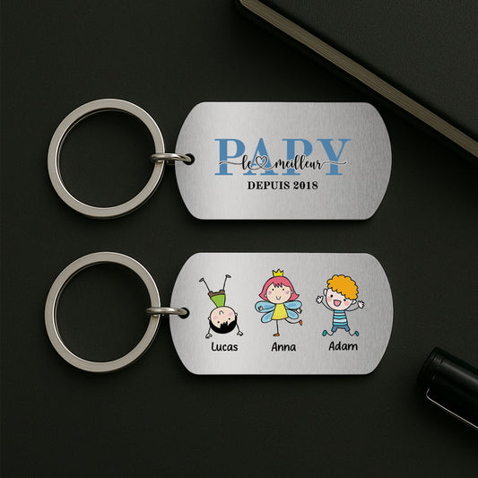 5239JFR2 porte cle aluminium personnalise meilleure maman version bonhommes allumettes 5239j6lna