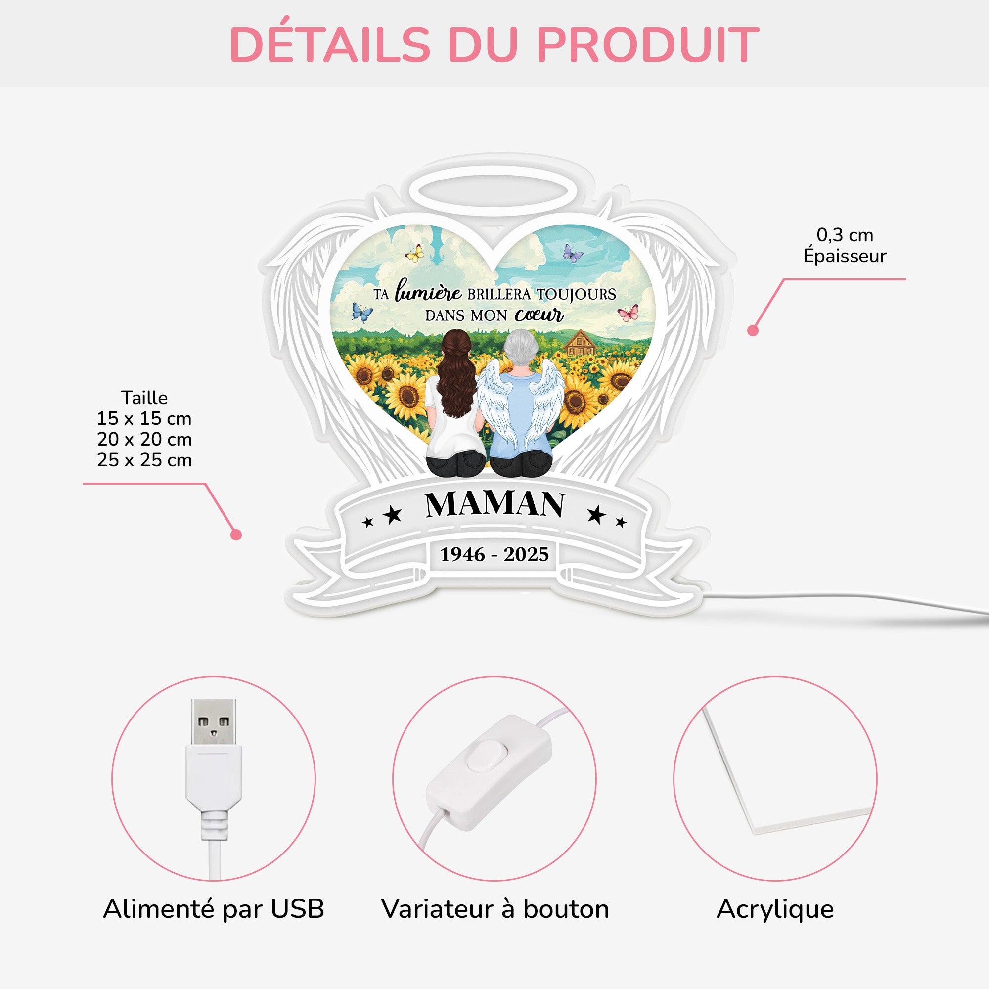 5240LFR3 lightbox personnalisable toujours dans mon coeur cadeau commemoratif pour perte de maman 5240l6lta_30391bf7 e0a8 4c85 a29e 1f1813d18c40