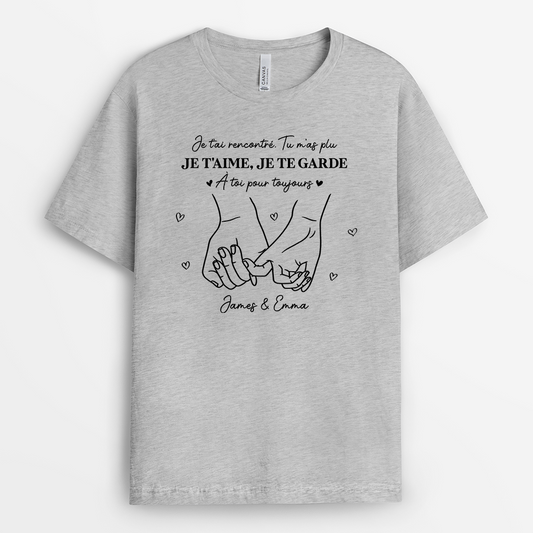 5259AFR2 t shirt personnalisable pour couple a toi pour toujours 5259a8v0g