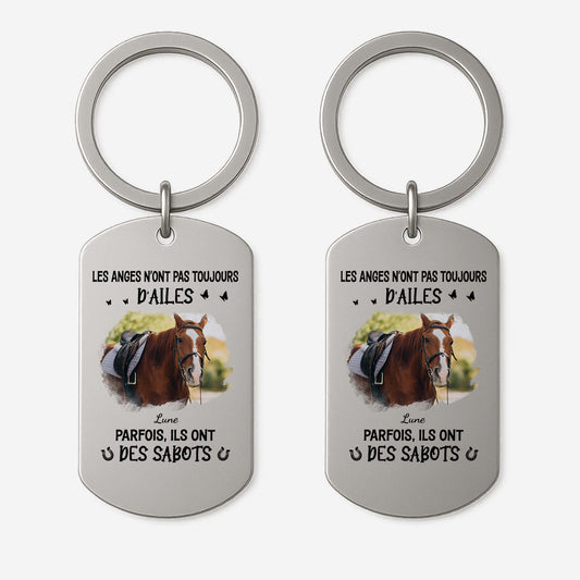 5297JFR1 porte cle aluminium personnalise avec cheval anges avec des sabots 5297jkq5u