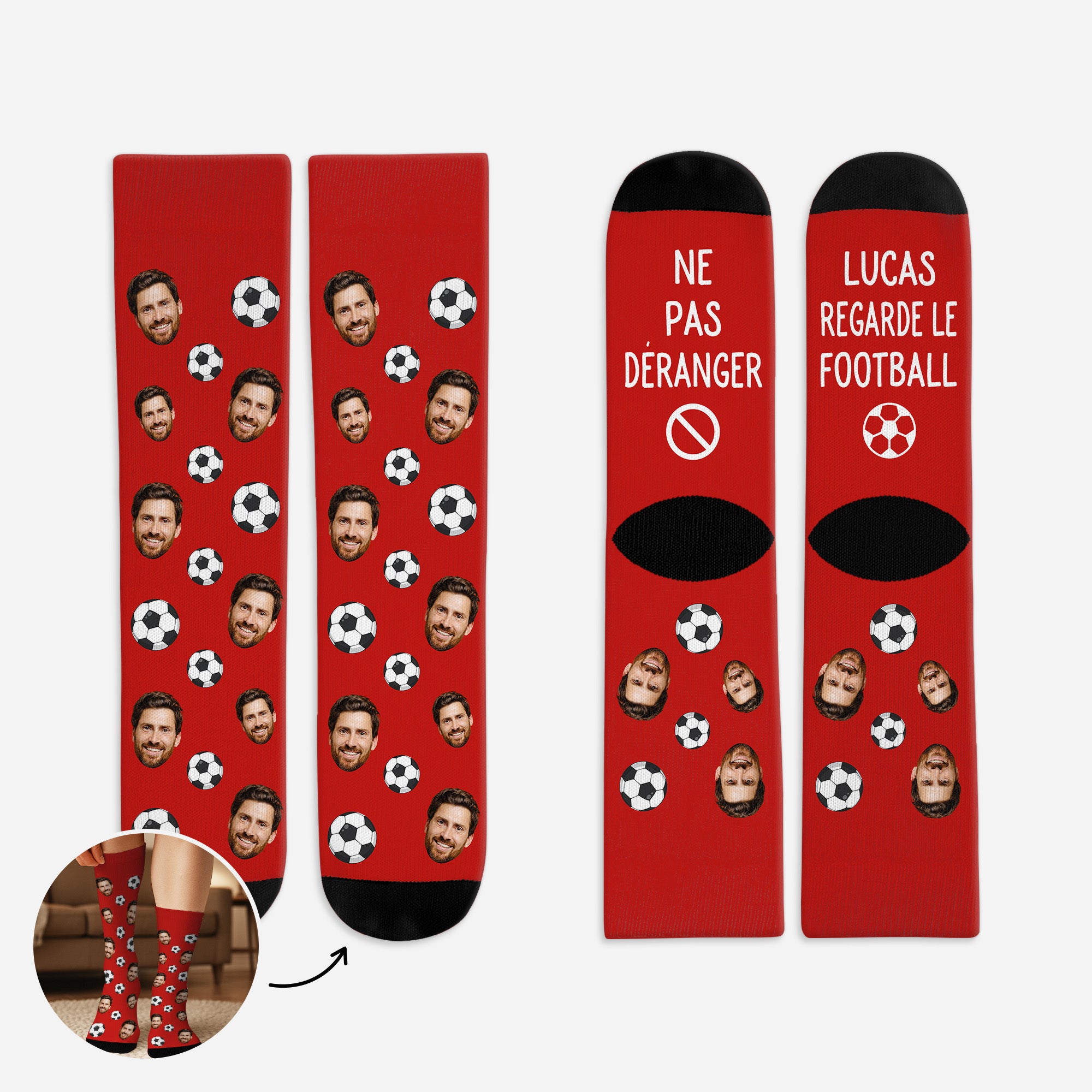 5312JFR1 chaussettes personnalisees homme avec visage ne pas deranger version sport 5312jtqmb