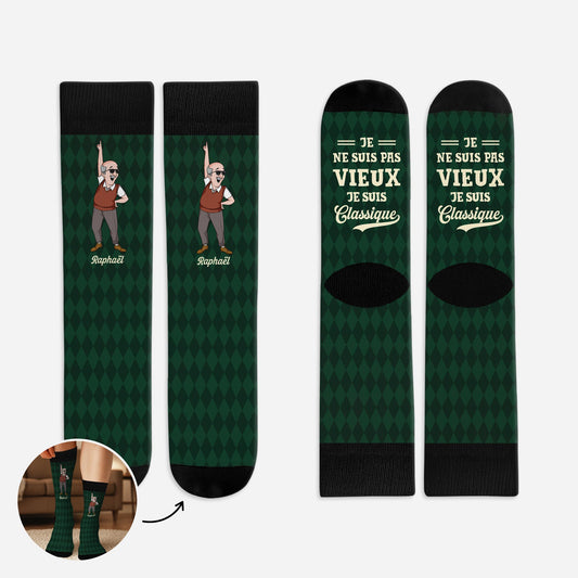 5322JFR1 chaussettes personnalisees homme humour je suis classique 5322j3nab