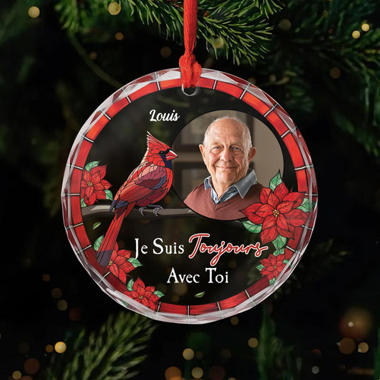 5341OFR1 ornement en verre commemoratif personnalise photo je suis toujours avec toi 5341okhab