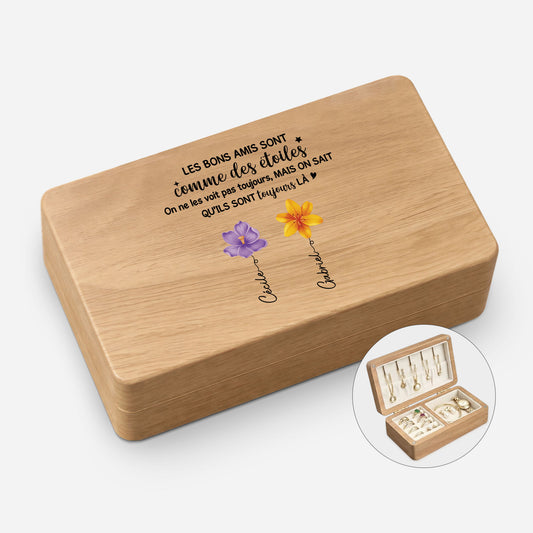 5342AFR1 boite a bijoux en bois personnalisee bonnes amies comme les etoiles 5342ajcv0f