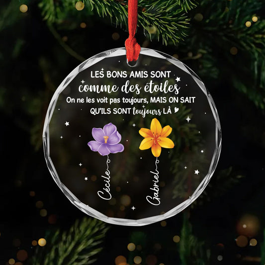 5342OFR1 ornement en verre personnalise bonnes amies comme des etoiles 5342okvaf