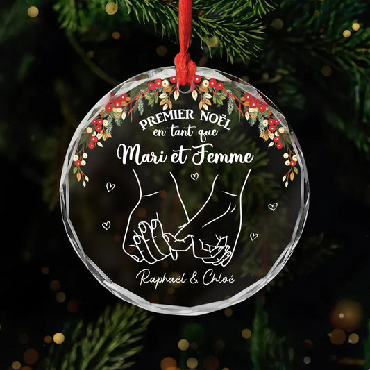 5343OFR1 ornement en verre personnalise premier noel en tant que mari et femme 5343okmag