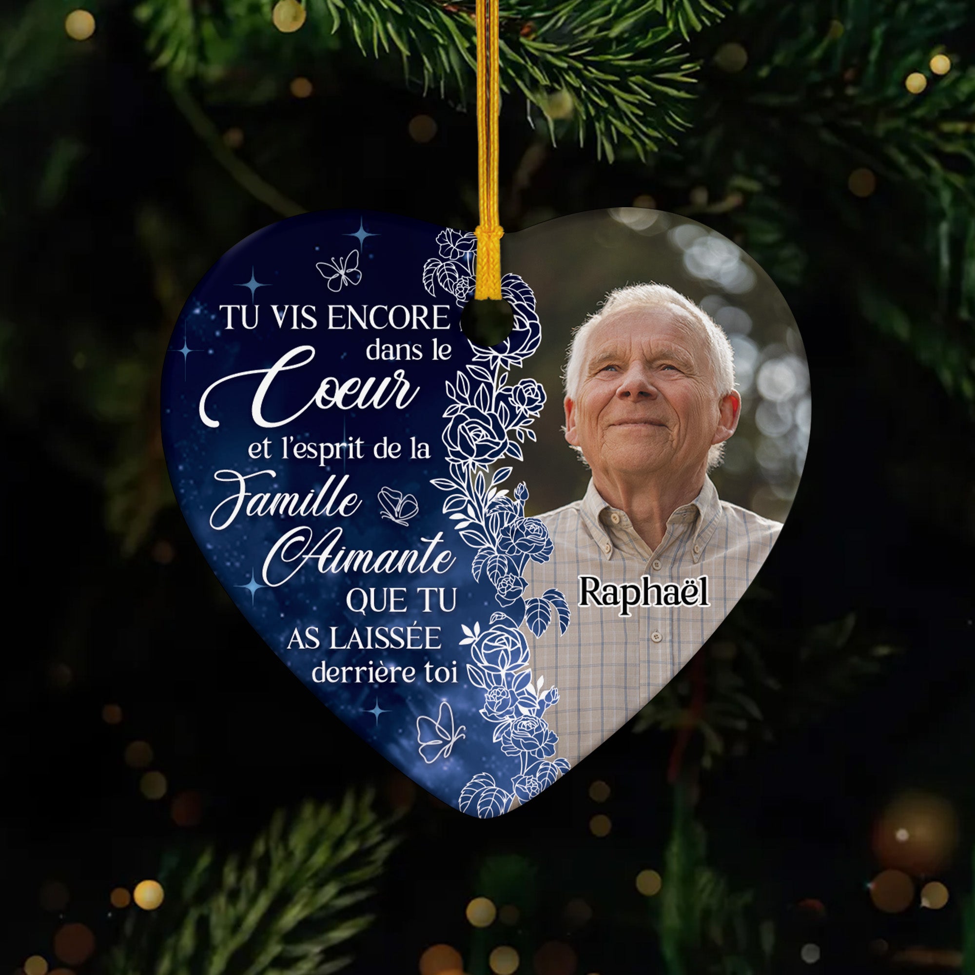 5347OFR1 ornement ceramique personnalise photo cadeau commemoratif pour perte de papa tu vis encore 5347o8vqb