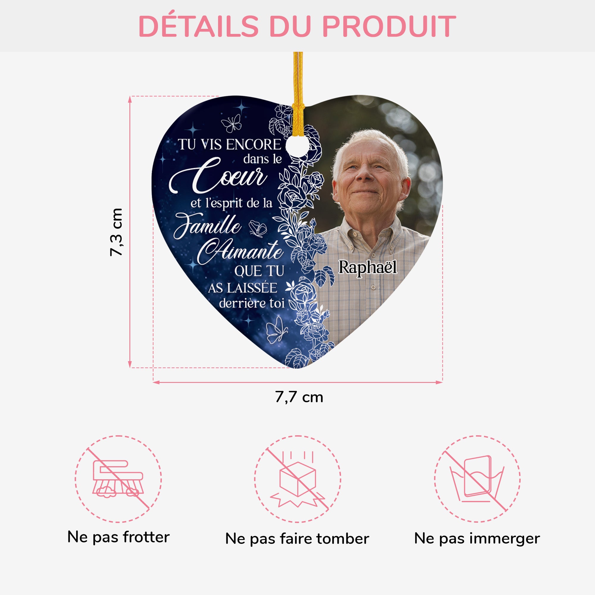 5347OFR3 ornement ceramique personnalise photo cadeau commemoratif pour perte de papa tu vis encore 5347o8vqb