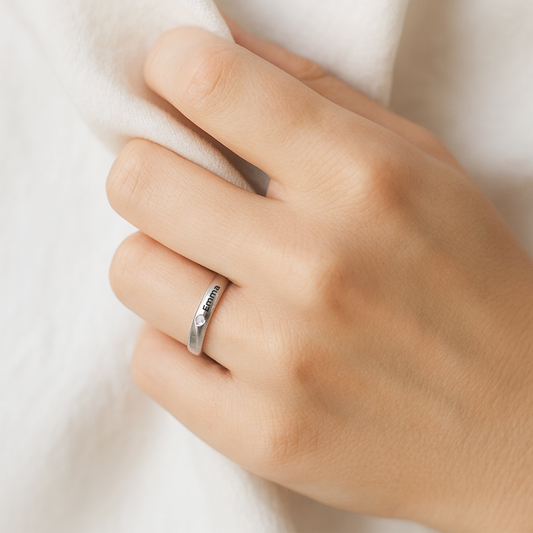 5358JFR2 bague personnalise prenom avec pierre de naissance 5358j0h5a