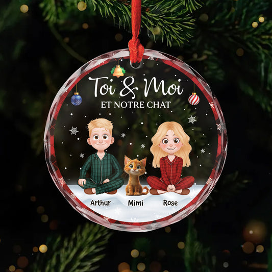 5360OFR1 ornement en verre personnalise toi et moi et notre chat 5360okyzd
