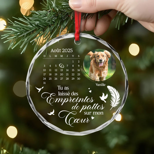 5365OFR2 ornement en verre commemoratif personnalise photo au moment ou ton coeur a cesse de battre 5365o6lqb