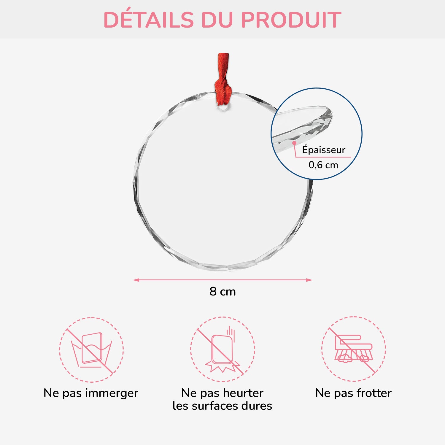 5366OFR3 ornement en verre commemoratif personnalise tu me manques 5366o6gnb