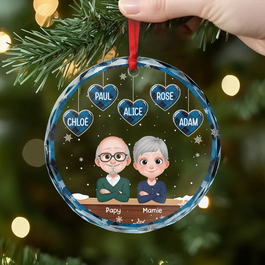 5369OFR2 ornement en verre noel famille avec coeur personnalise 5369o6uzi
