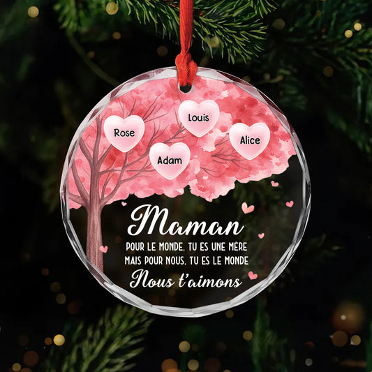 5374OFR1 ornement en verre personnalise pour maman pour moi tu es le monde 5374o8zza