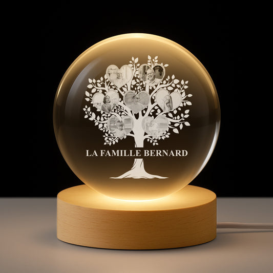 5376LFR1 veilleuse boule de cristal personnalisee notre arbre de famille avec photo 5376lkv5i