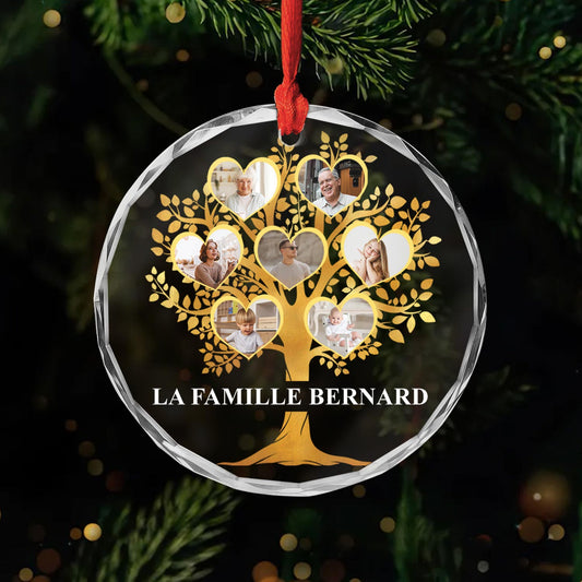 5376OFR1 ornement en verre personnalise avec photo arbre de famille 5376okvai