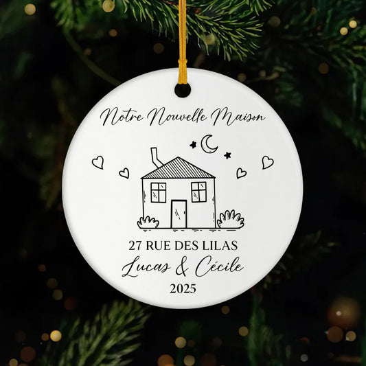 5385OFR1 ornement ceramique personnalise famille notre nouvelle maison 5385oklzi