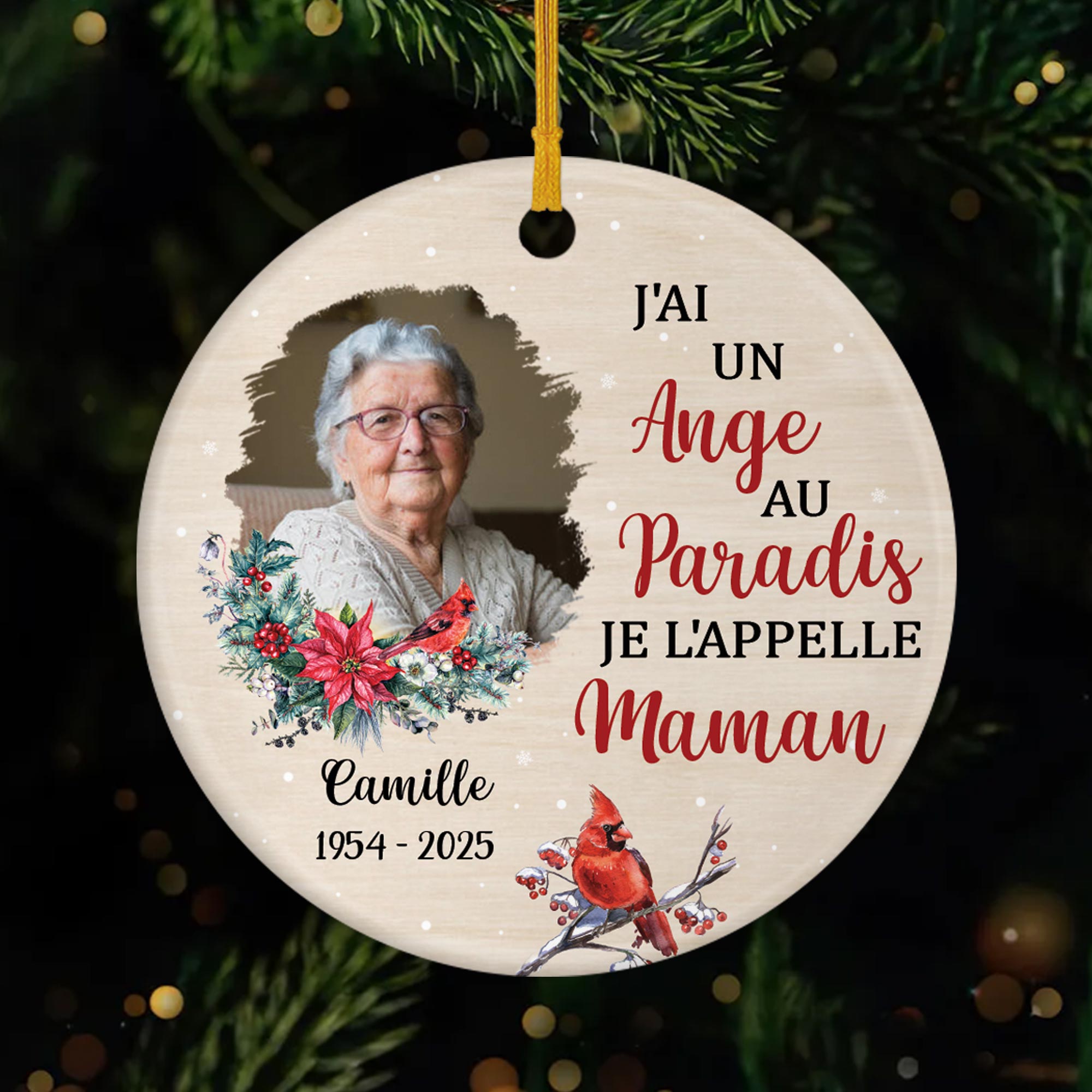 5386OFR1 ornement ceramique commemoratif personnalise jai un ange au paradis je lappelle maman 5386o6taa
