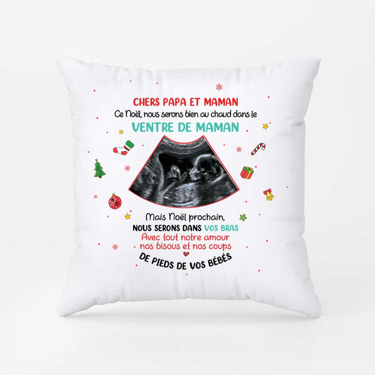 5389PFR1 coussin personnalise noel avec photo chers papa et maman 5389p6qaa