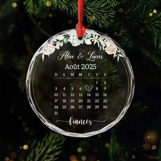 5393OFR1 ornement couple personnalise le jour de nos fiancailles 5393oklng
