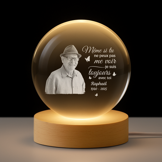 5399LFR1 veilleuse boule de cristal personnalisee commemorative avec photo je suis toujours avec toi 5399l8hnb