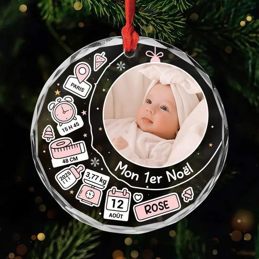 5400OFR1 ornement en verre personnalise mon 1er noel bebe 5400o3qtk