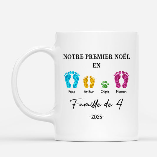 5401MFR1 mug personnalise notre premier noel en famille avec pieds 5401m3zqi