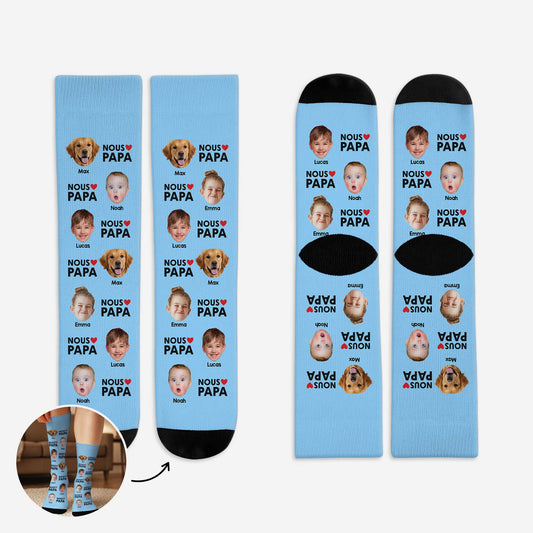 5402JFR1 chaussettes avec visage bebe personnalisees jaime papa 5402j3xzb