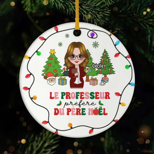 5406OFR1 ornement ceramique personnalise le professeur prefere du pere noel 5406ok6ct