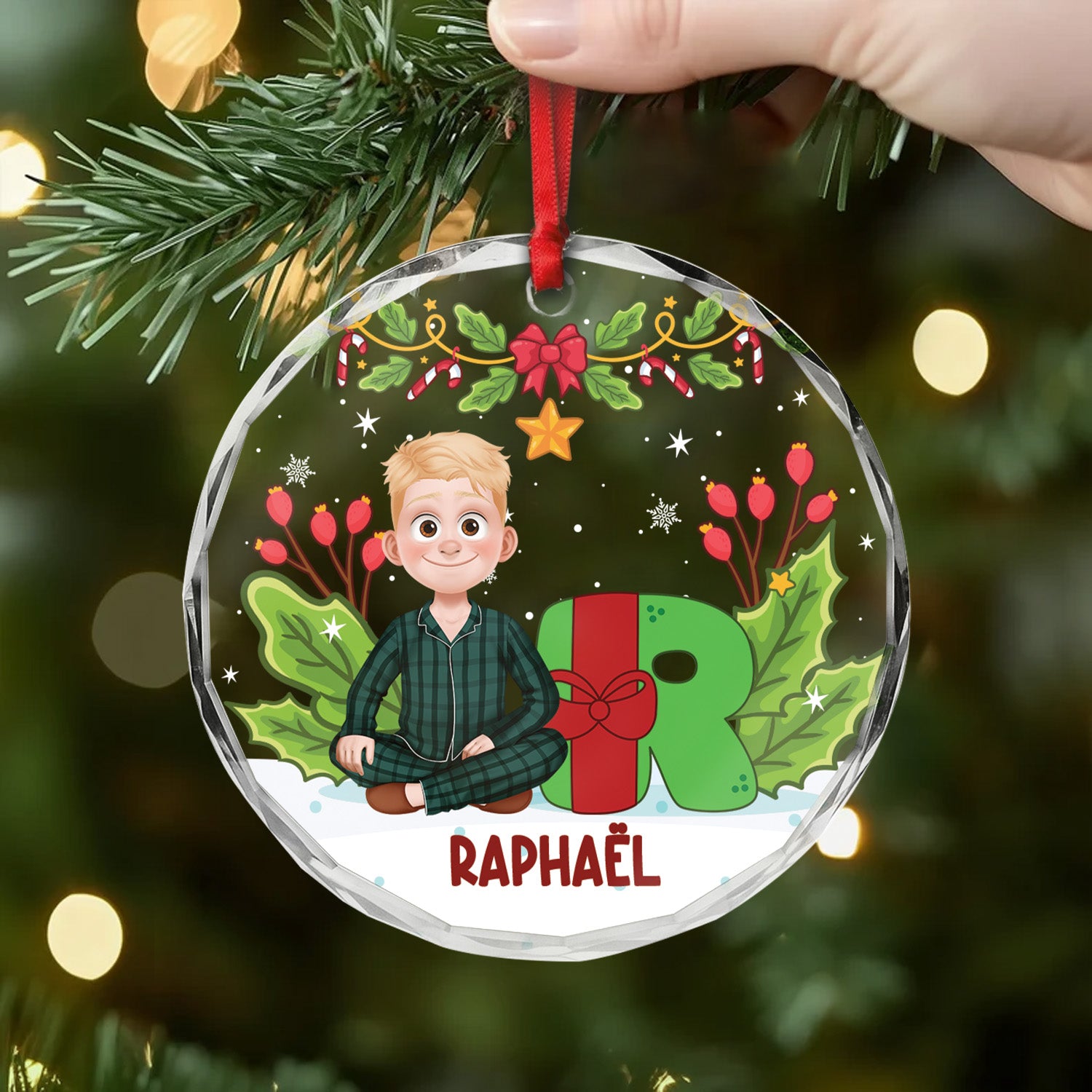 5407OFR2 ornement en verre noel femme avec lettre personnalise 5407ok6qa