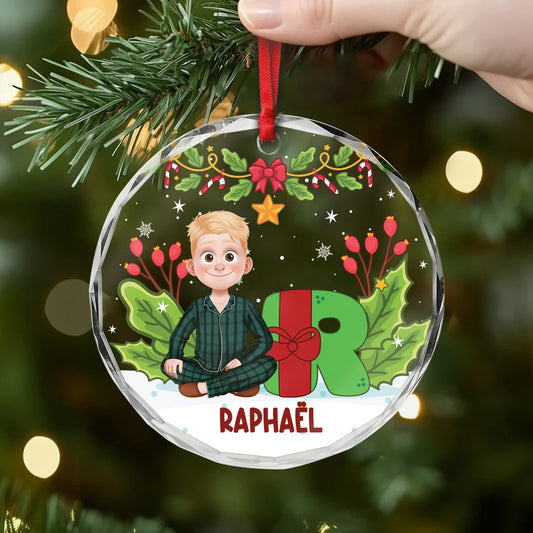 5407OFR2 ornement en verre noel femme avec lettre personnalise 5407ok6qa