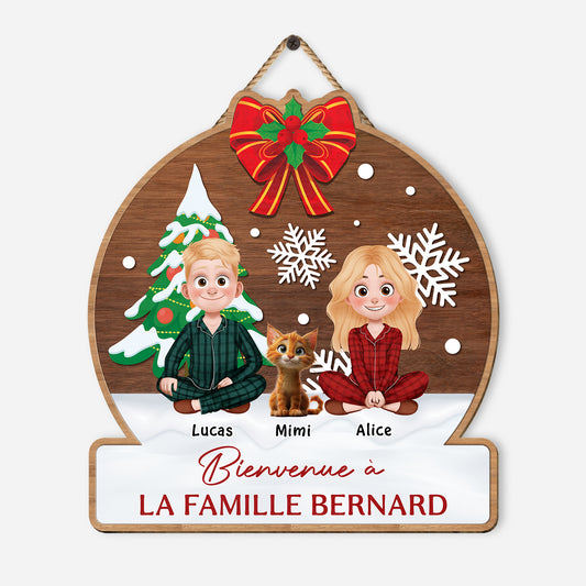 5409QFR1 plaque en bois personnalise couple avec chat bienvenue a notre famille 5409qkznd_301255f4 7575 4e5c b908 e13c99ed8c0f
