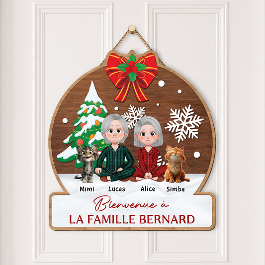 5409QFR2 plaque en bois personnalise couple avec chat bienvenue a notre famille 5409qkznd_66ec1b29 0d42 4c80 8416 4f5ab4427f4a