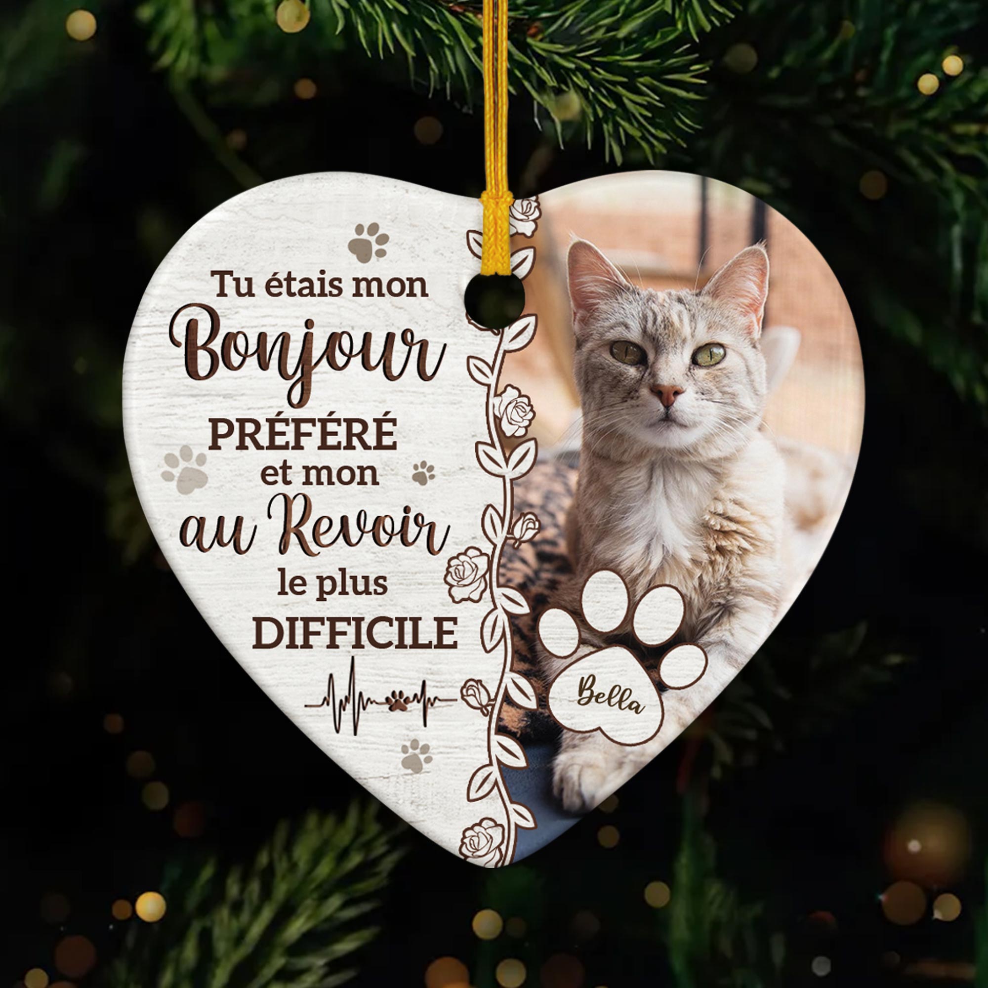 5410OFR1 ornement ceramique commemoratif chien personnalise si lamour avait pu te sauver 5410o3uad