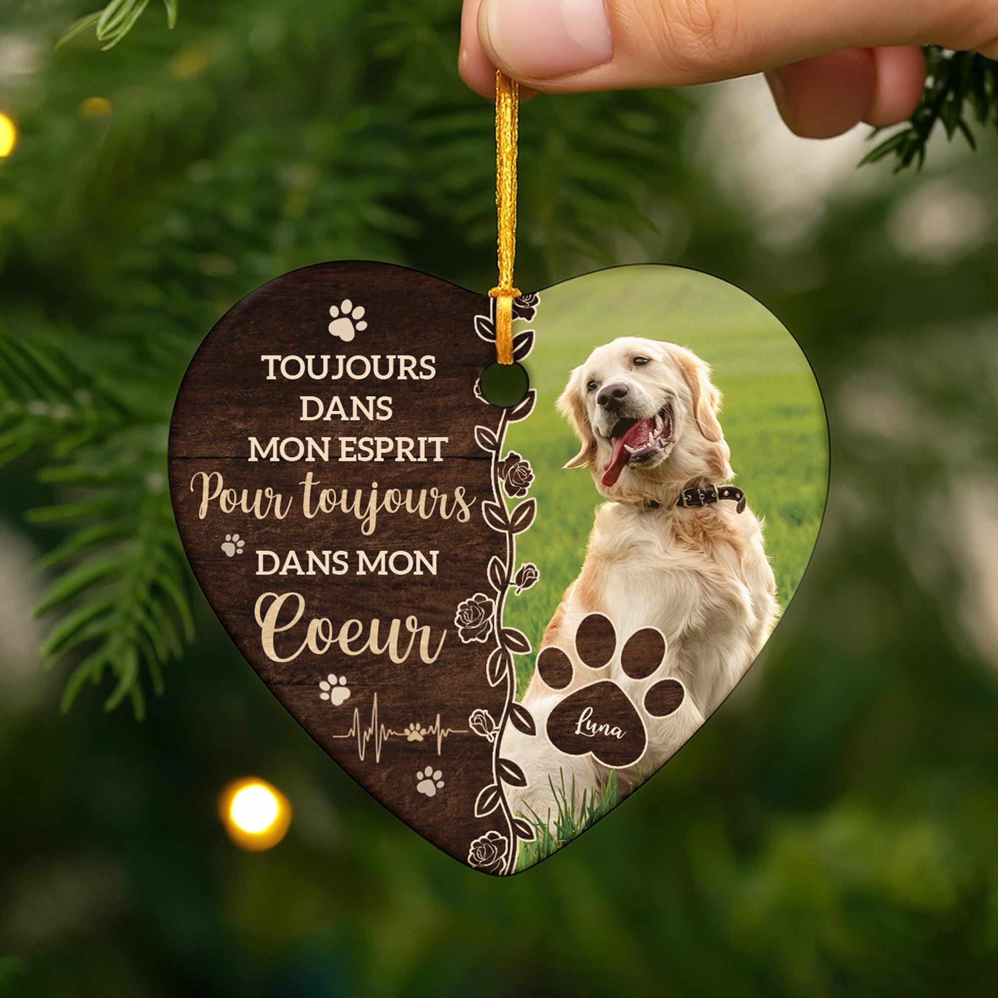 5410OFR2 ornement ceramique commemoratif chien personnalise si lamour avait pu te sauver 5410o3uad