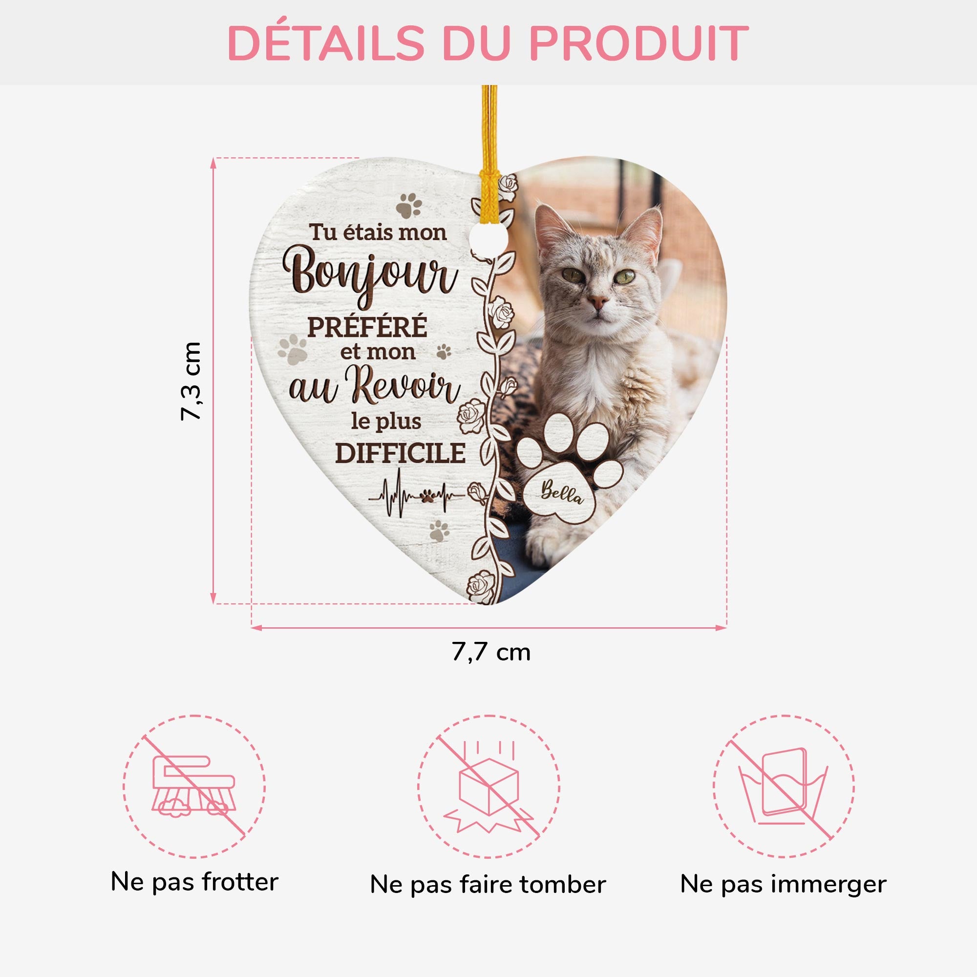 5410OFR3 ornement ceramique commemoratif chien personnalise si lamour avait pu te sauver 5410o3uad