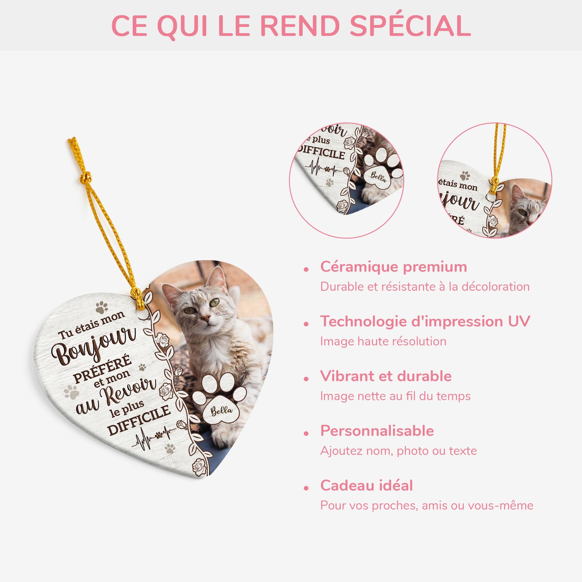 5410OFR4 ornement ceramique commemoratif chien personnalise si lamour avait pu te sauver 5410o3uad