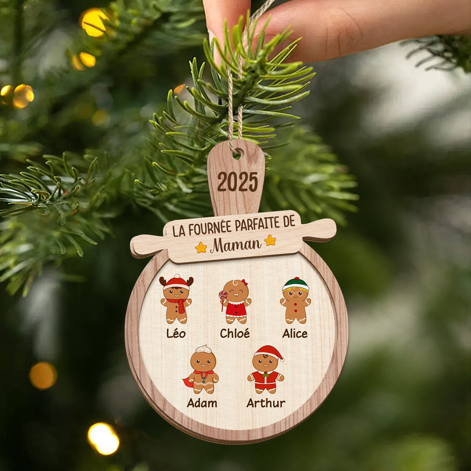 5412OFR2 ornement en bois a 2 couches personnalise la fournee parfaite de mamie noel 5412oktza
