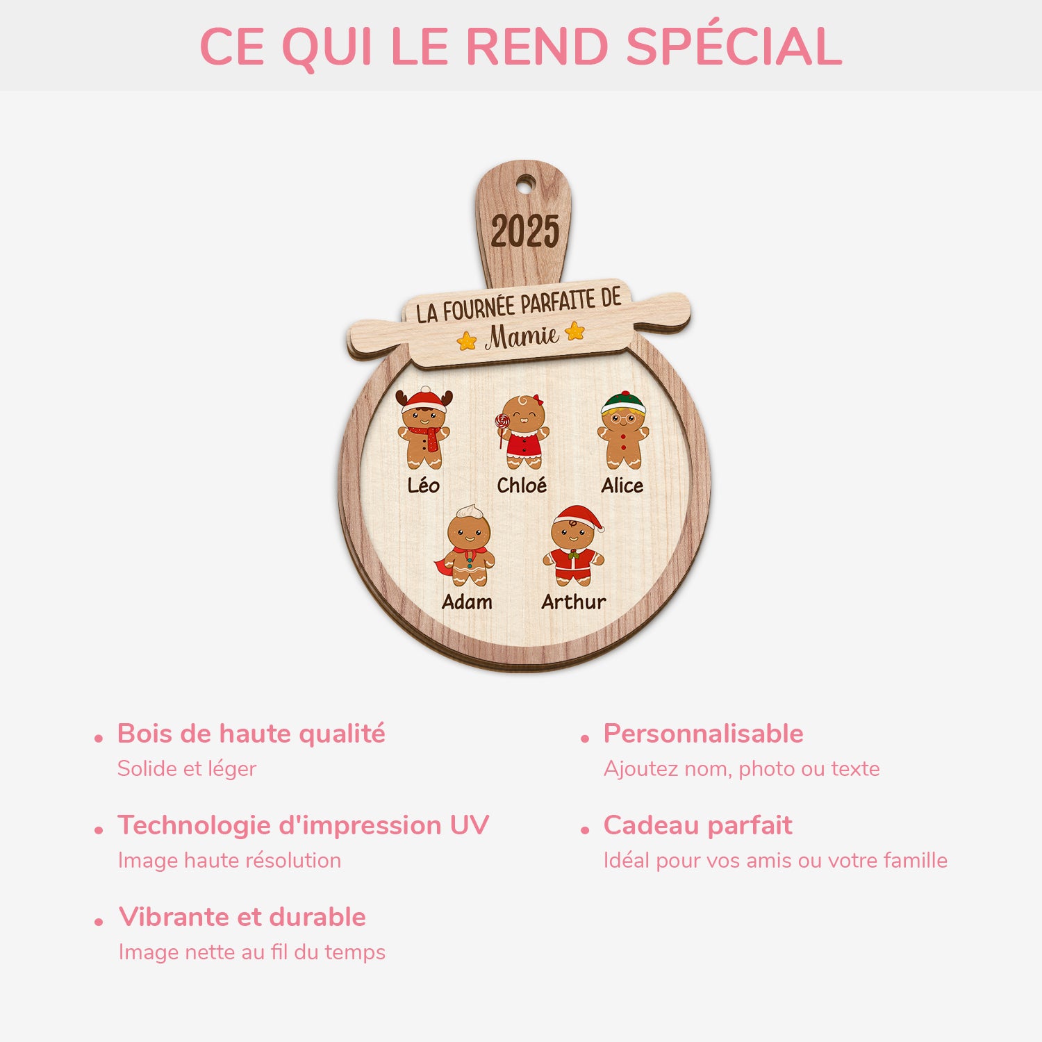 5412OFR4 ornement en bois a 2 couches personnalise la fournee parfaite de mamie noel 5412oktza