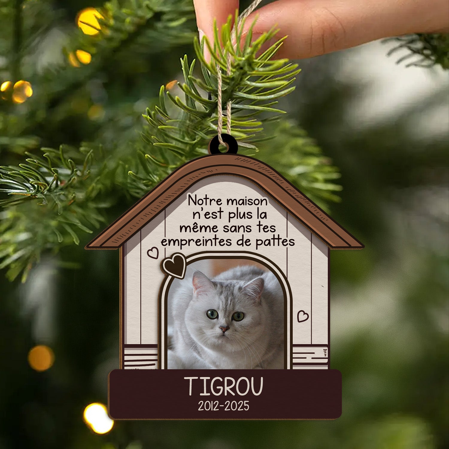 5415OFR2 ornement en bois a 2 couches personnalise sans tes empreintes de pattes chien noel 5415o6vqc