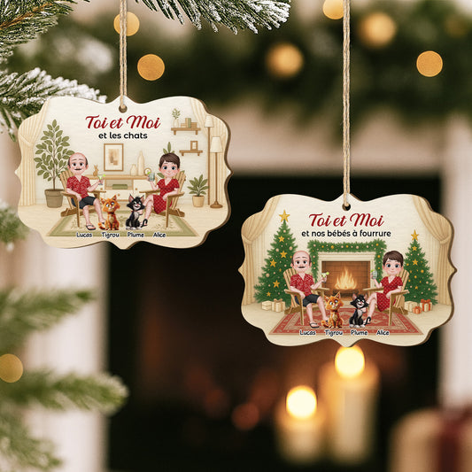 5418OFR2 ornement noel en bois a 2 couches personnalise couple chat toi et moi et notre bebes a fourrure 5418o6lmg_b6023561 21a9 4019 a10b 08c075246ac2