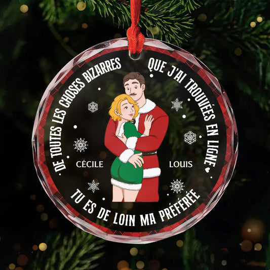 5426OFR1 ornement en verre personnalise noel pour couple tu es de loin ma preferee 5426oklzg