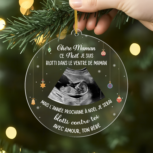 5428OFR2 ornement acrylique personnalise noel photo cher papa de bebe 5428oku5b