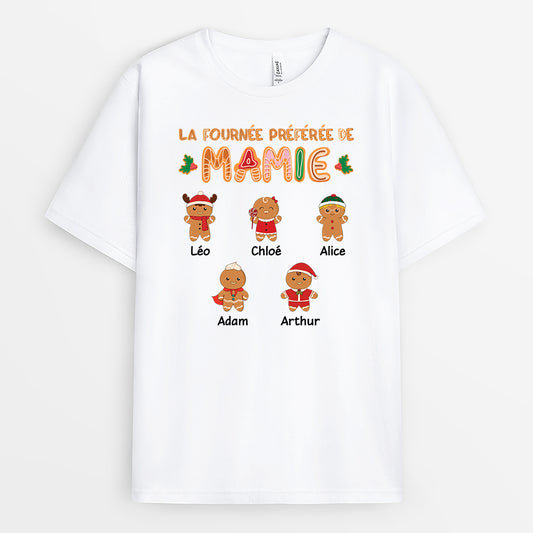 5438AFR1 t shirt personnalise noel la fournee preferee de mamie 5438akzza