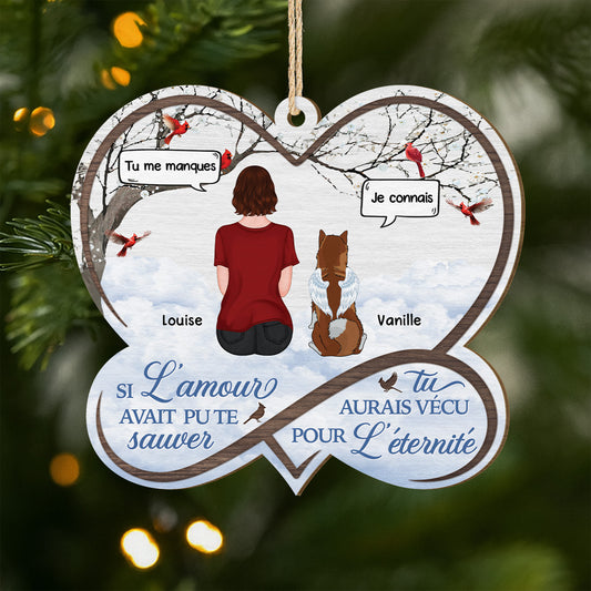 5445OFR1 ornement en bois a 2 couches personnalise pour chien si lamour avait pu te sauver 5445okvzc