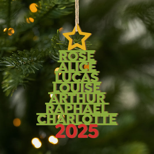 5448OFR1 ornement noel famille sapin en bois a 1 couche personnalise 5448o6qmf