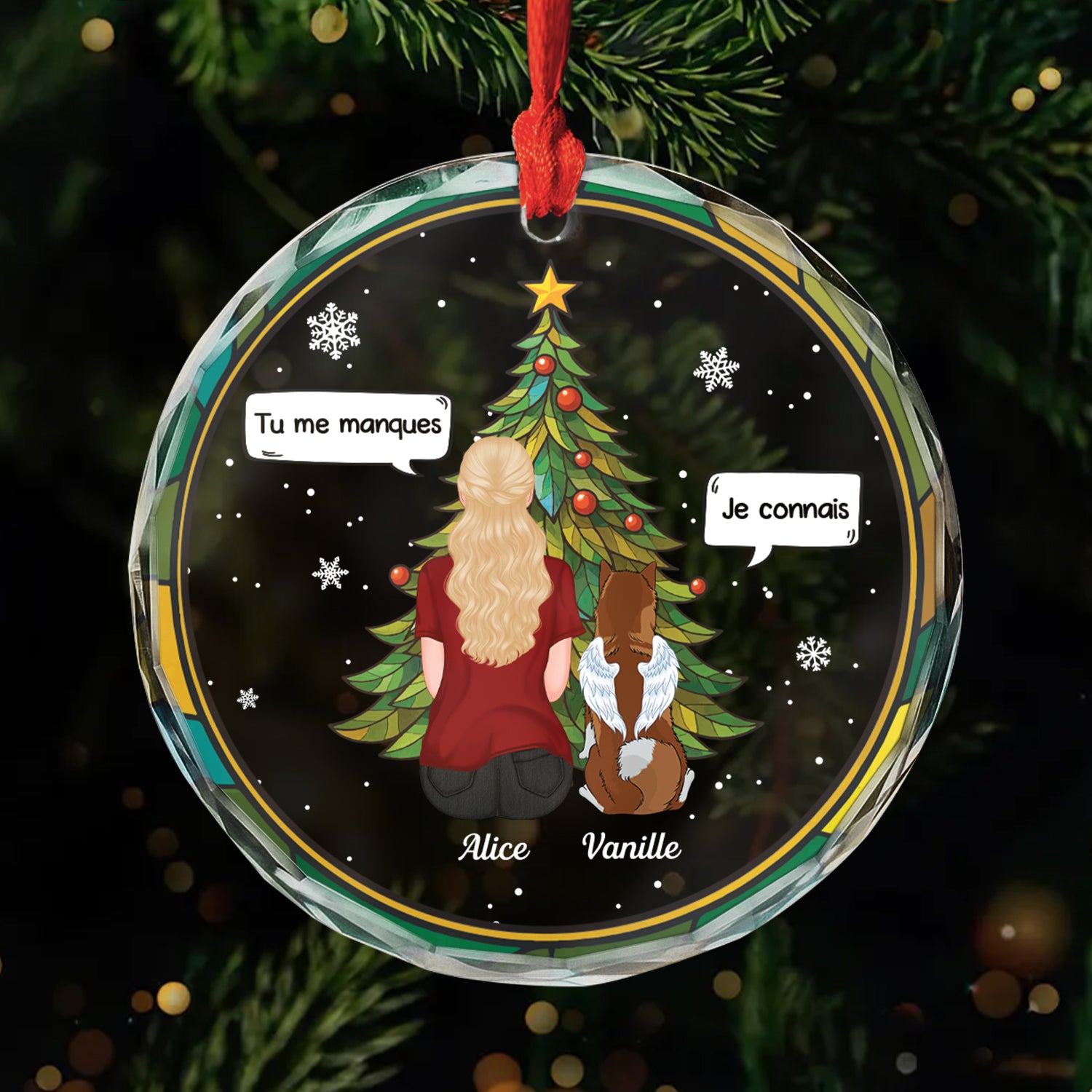 5452OFR1 ornement en verre personnalise tu me manques chien noel 5452okqnc