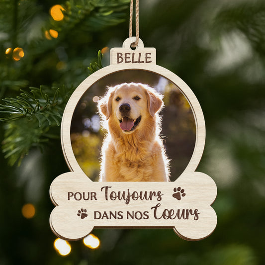 5458OFR1 ornement en bois a 2 couches personnalise pour toujours dans nos coeurs chien 5458o8qzc